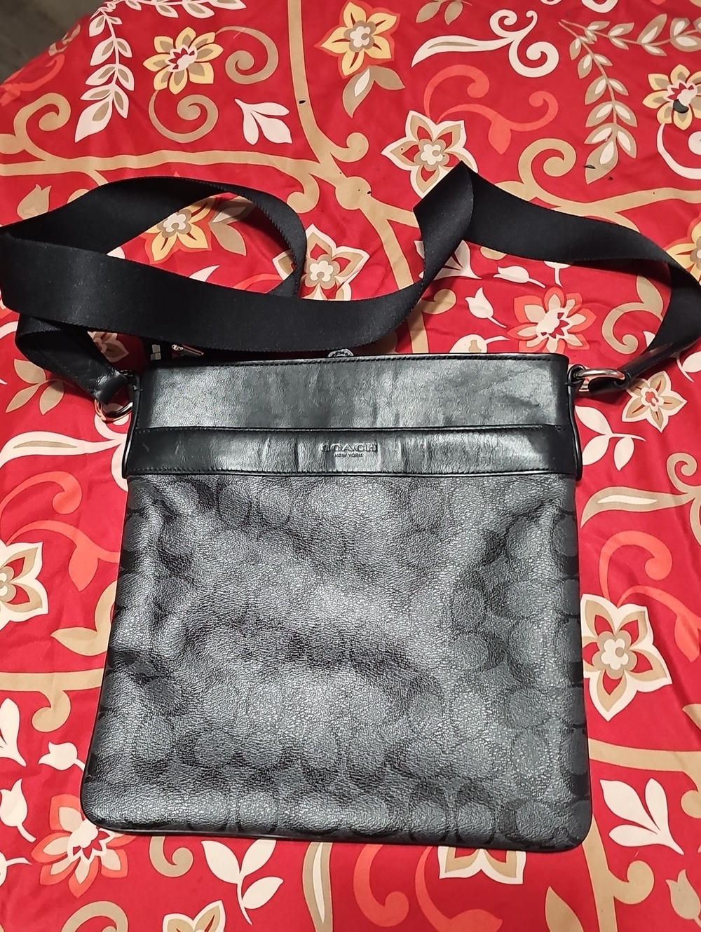 Coach Black Signature Messenger Crossbody Bag